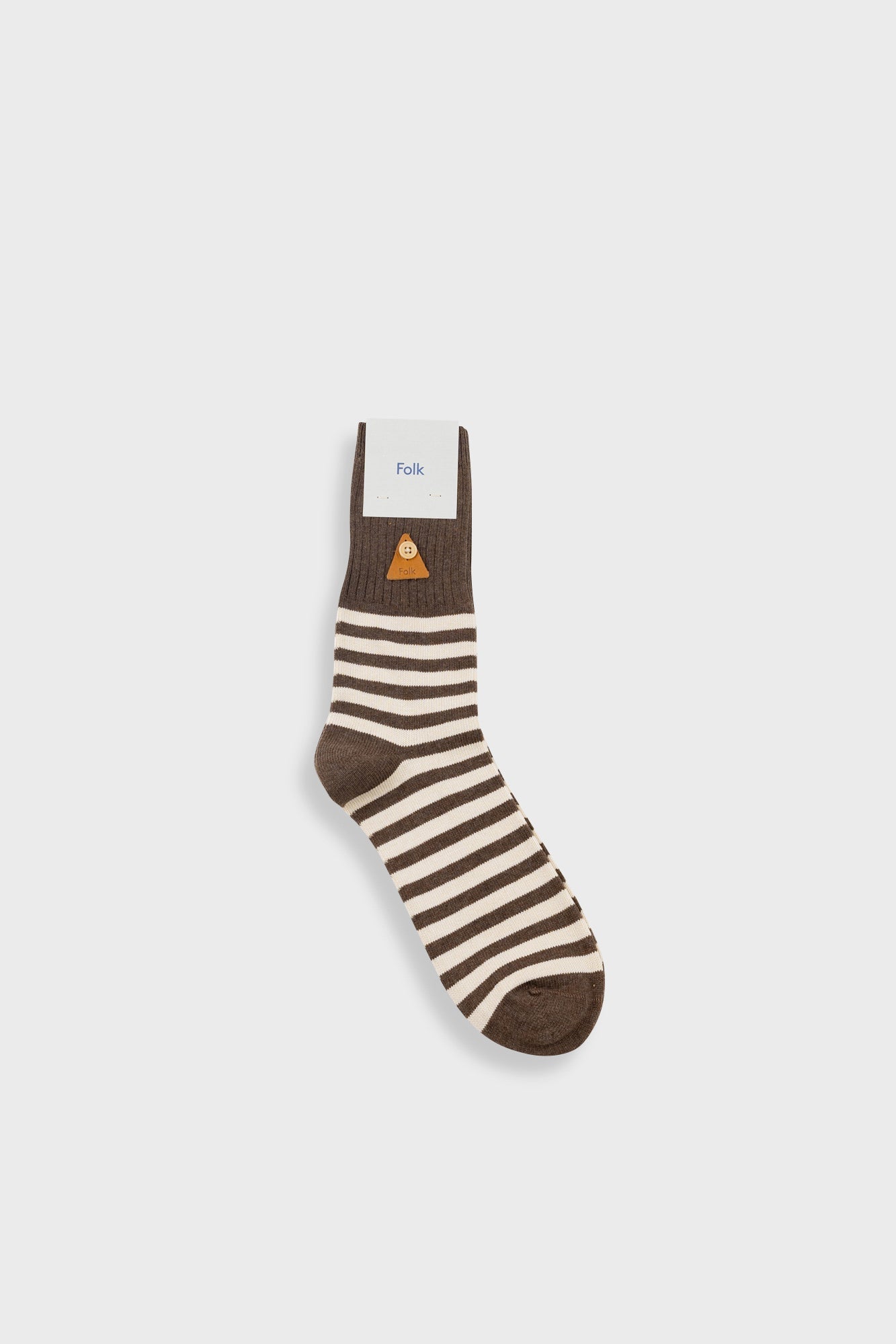Folk Block Stripe Sock Clay / Espresso - Steranko Clothing Manchester