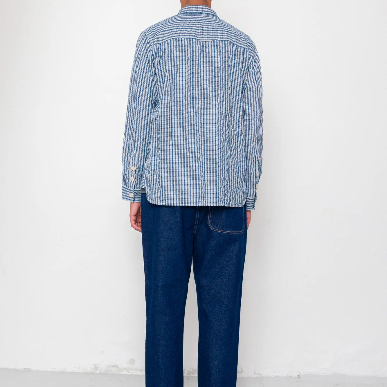 Folk Easy Fit Shirt Indigo Crinkle Mini Check - Steranko Clothing Manchester