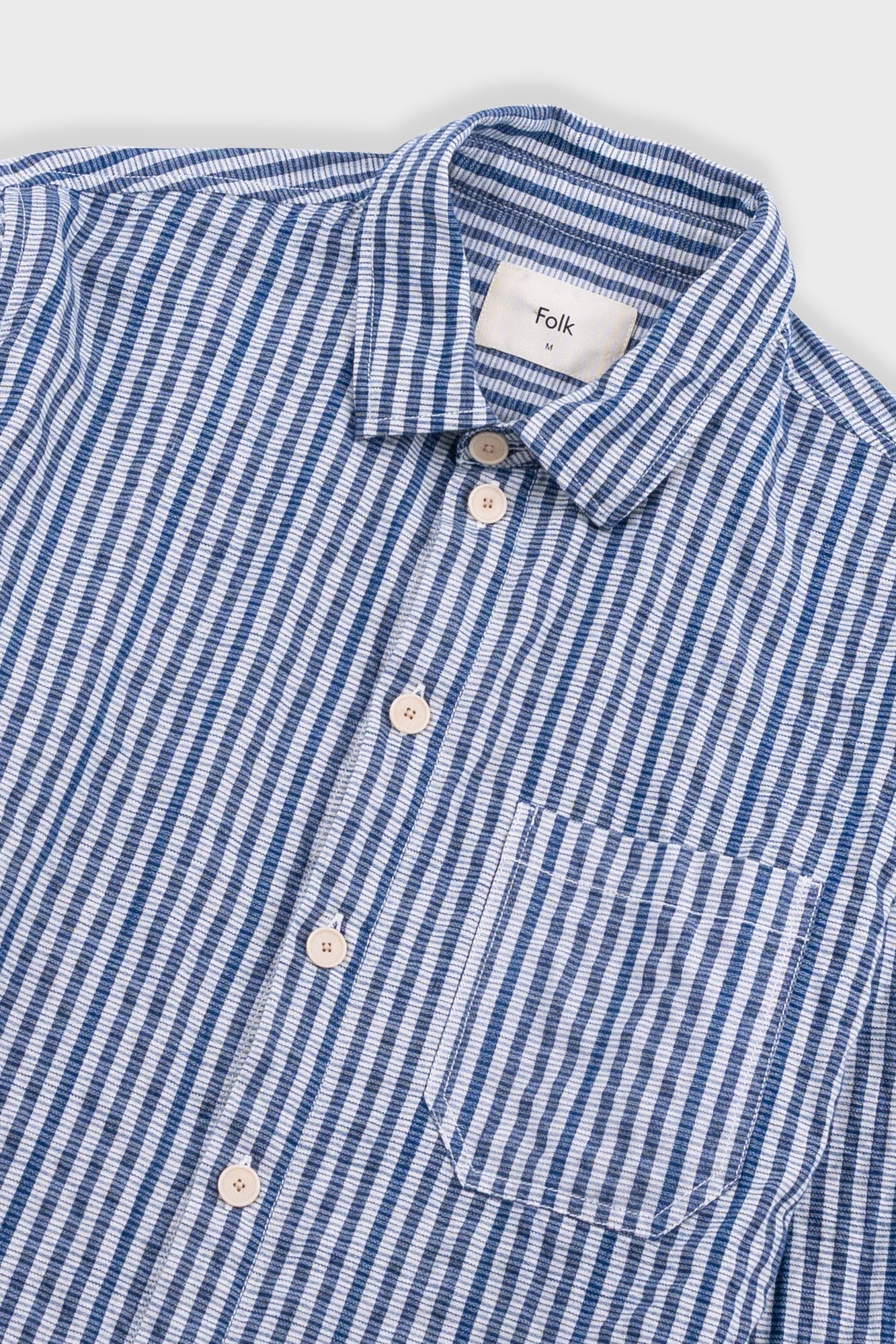 Folk Easy Fit Shirt Indigo Crinkle Mini Check - Steranko Clothing Manchester