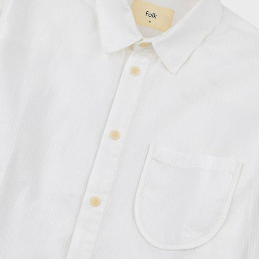Folk Herringbone Curve Shirt Off-White - Steranko Clothing Manchester