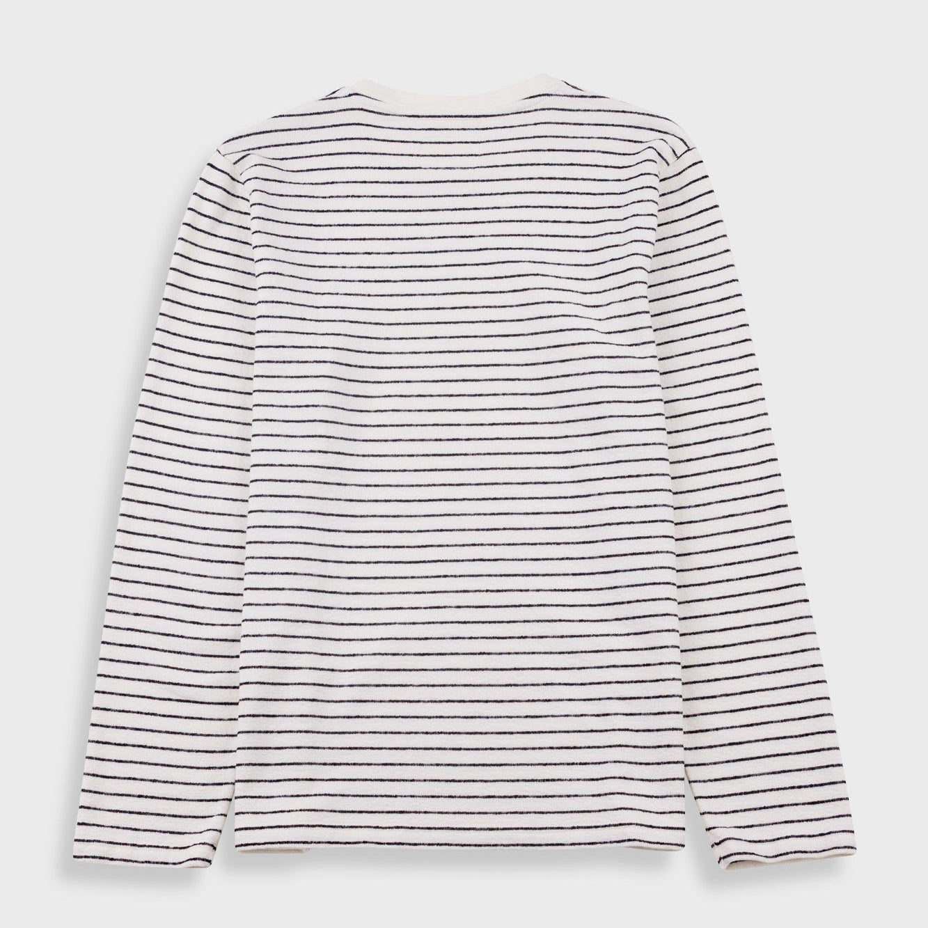 Folk Long Sleeve Textured Stripe T-Shirt Ecru/Black - Steranko Clothing Manchester