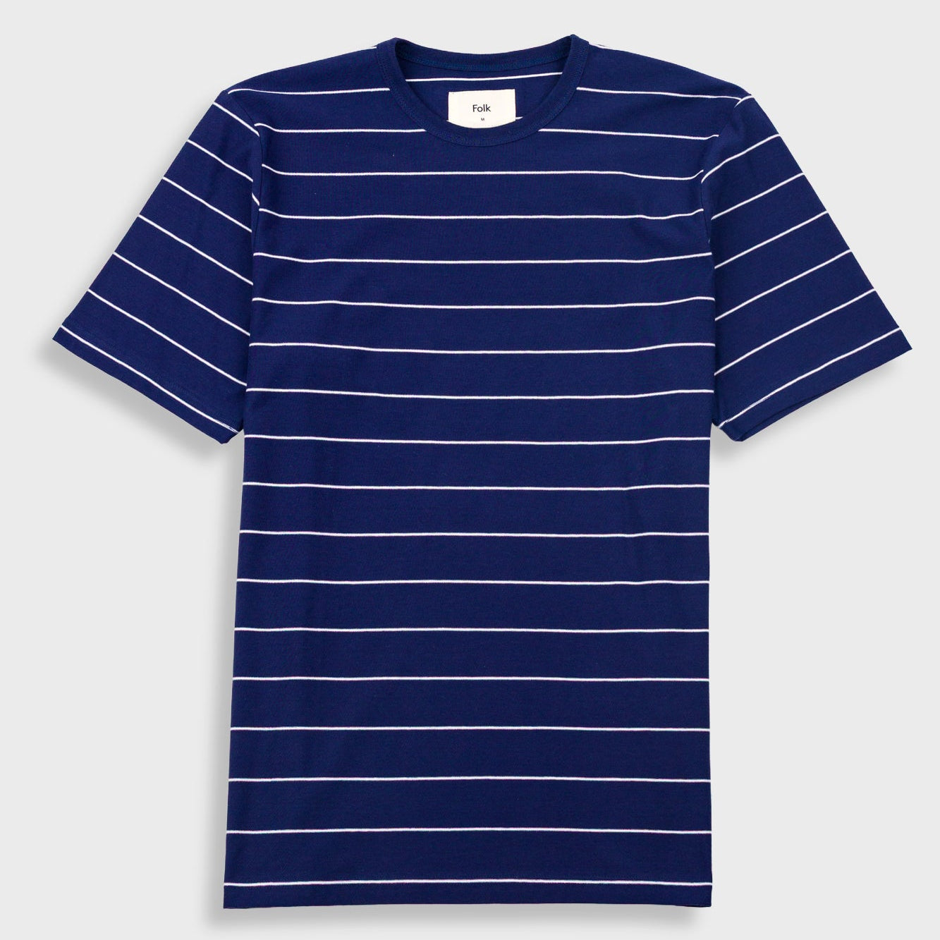 Folk Microstripe T-shirt Navy Ecru - Steranko Clothing Manchester