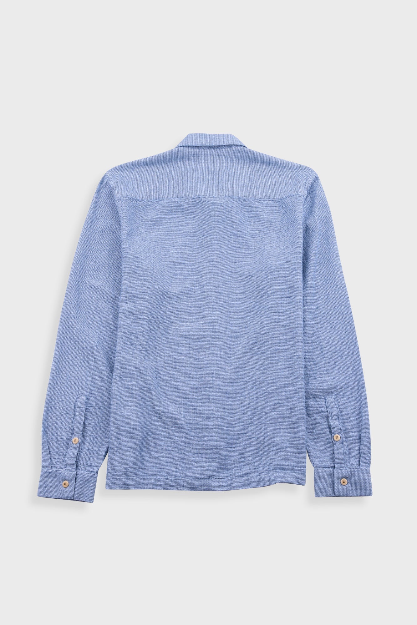 Folk Patch Shirt Light indigo Basketweave - Steranko Clothing Manchester