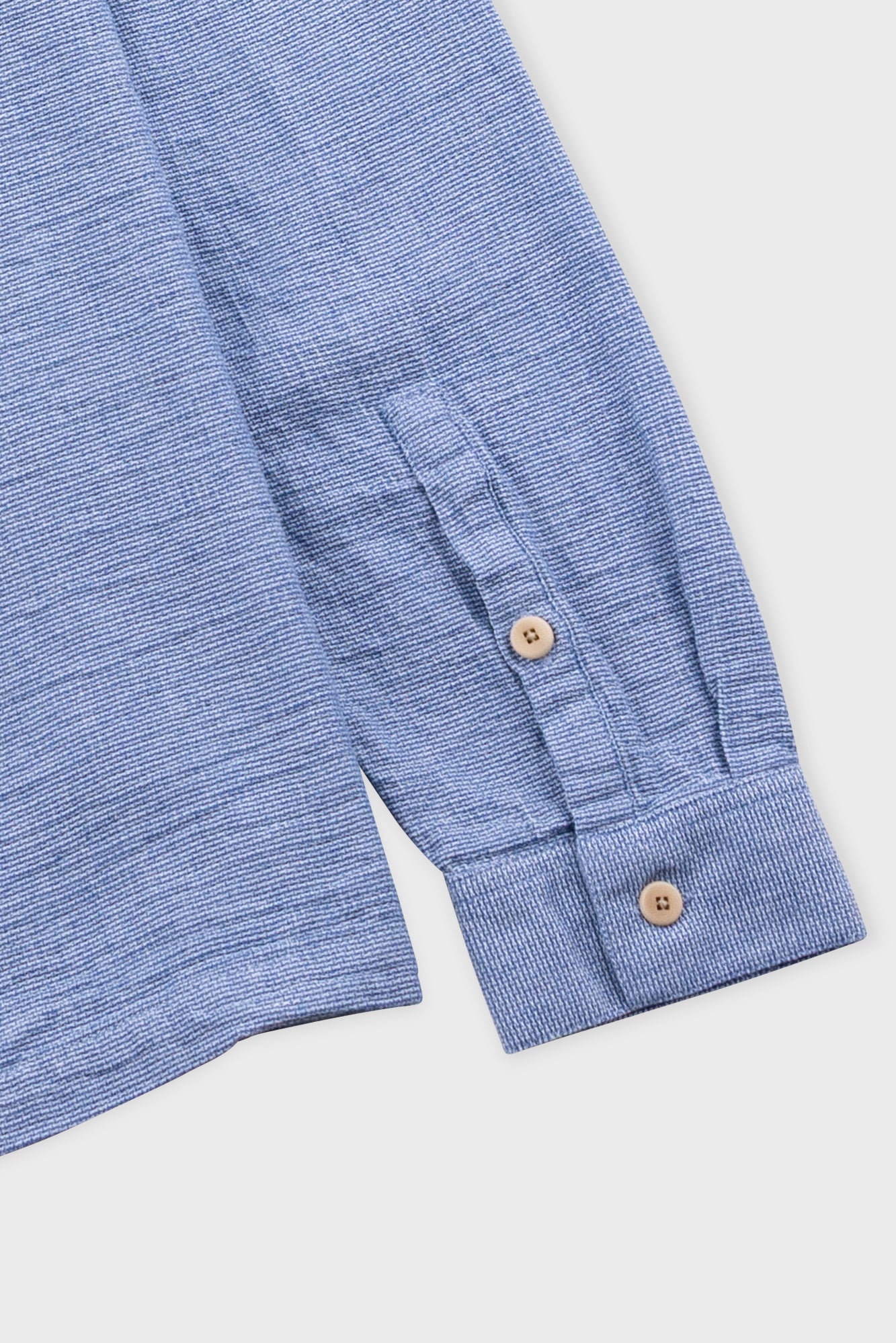 Folk Patch Shirt Light indigo Basketweave - Steranko Clothing Manchester