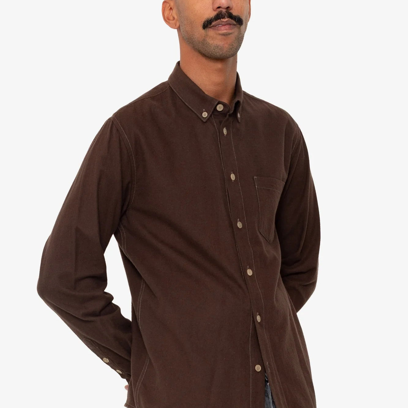 Folk Relaxed Fit Shirt Espresso Flannel - Steranko Clothing Manchester