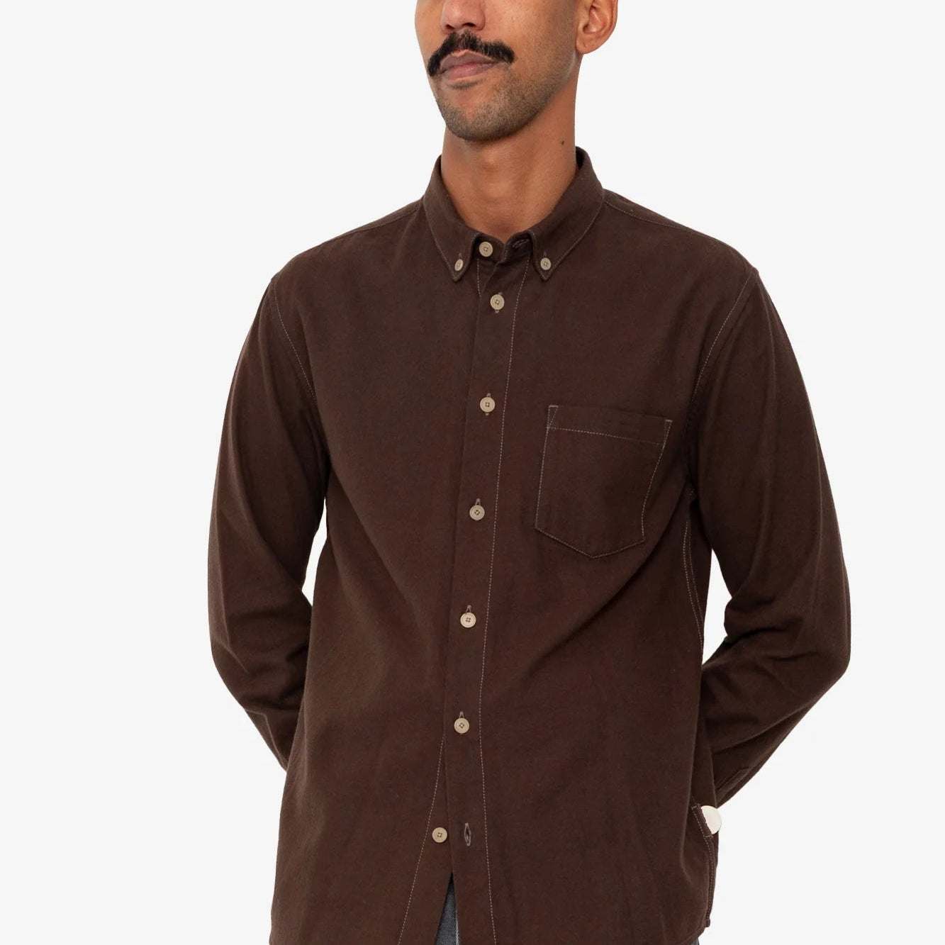 Folk Relaxed Fit Shirt Espresso Flannel - Steranko Clothing Manchester