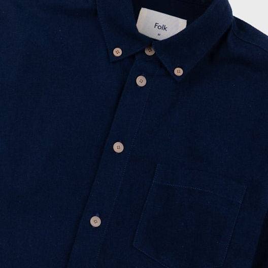Folk Relaxed Fit Shirt Navy Flannel - Steranko Clothing Manchester