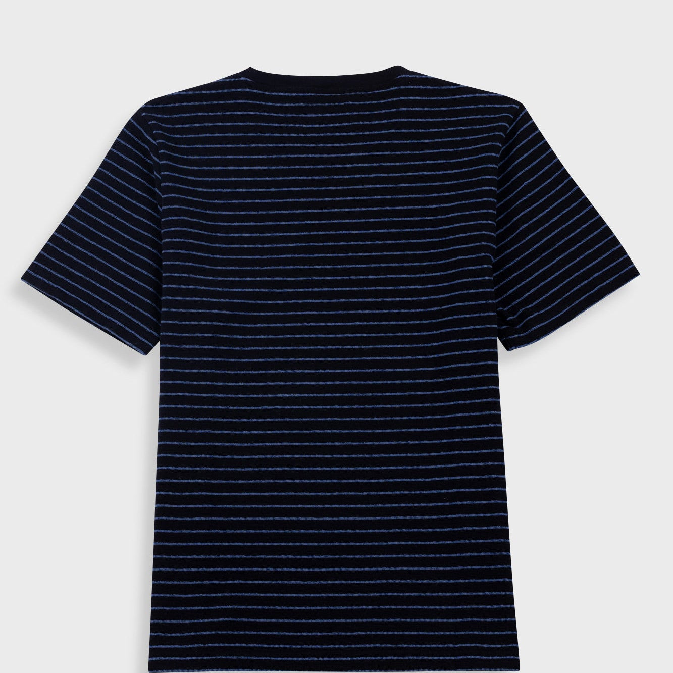Folk Short Sleeve Textured Stripe T-Shirt Black/Soft Blue - Steranko Clothing Manchester