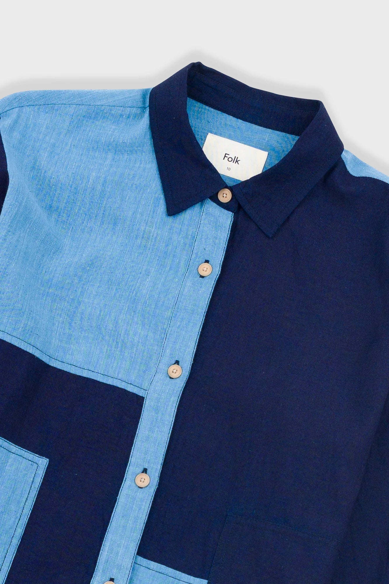 Folk W' Boyfriend Shirt Indigo Patchwork - Steranko Clothing Manchester