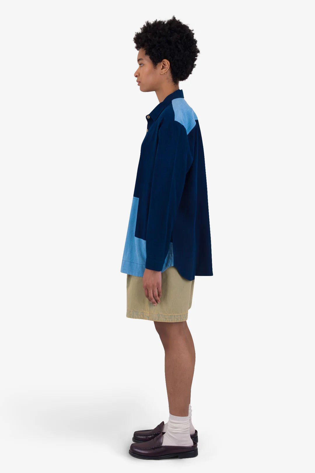 Folk W' Boyfriend Shirt Indigo Patchwork - Steranko Clothing Manchester