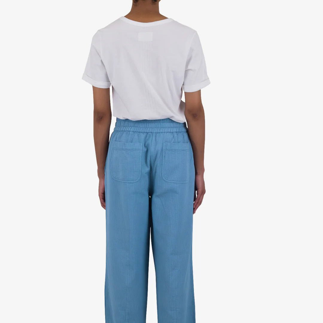 Folk W' Drawcord Baggy Pants Light Indigo Topstitch - Steranko Clothing Manchester