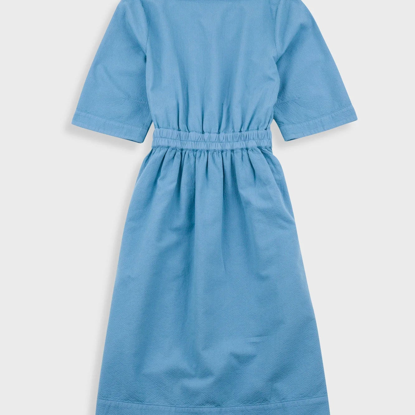 Folk W' Gathered Dress Light Indigo Topstitch - Steranko Clothing Manchester