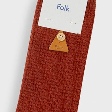 Folk Waffle Sock Clay - Steranko Clothing Manchester