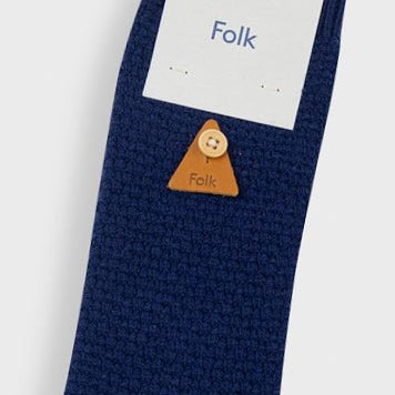 Folk Waffle Sock Navy - Steranko Clothing Manchester