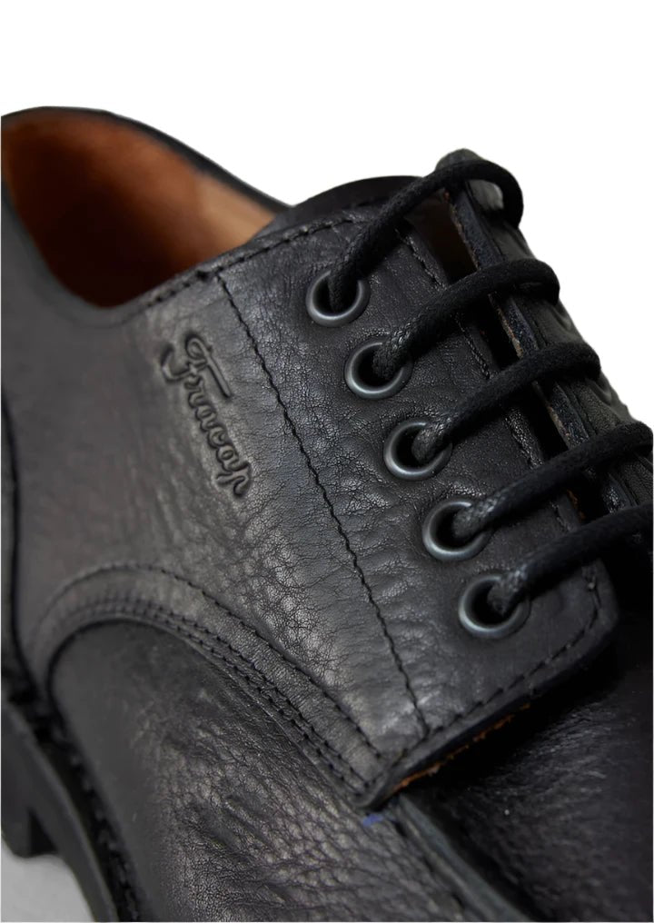 Fracap Postman Derby Shoes Black - Steranko Clothing Manchester