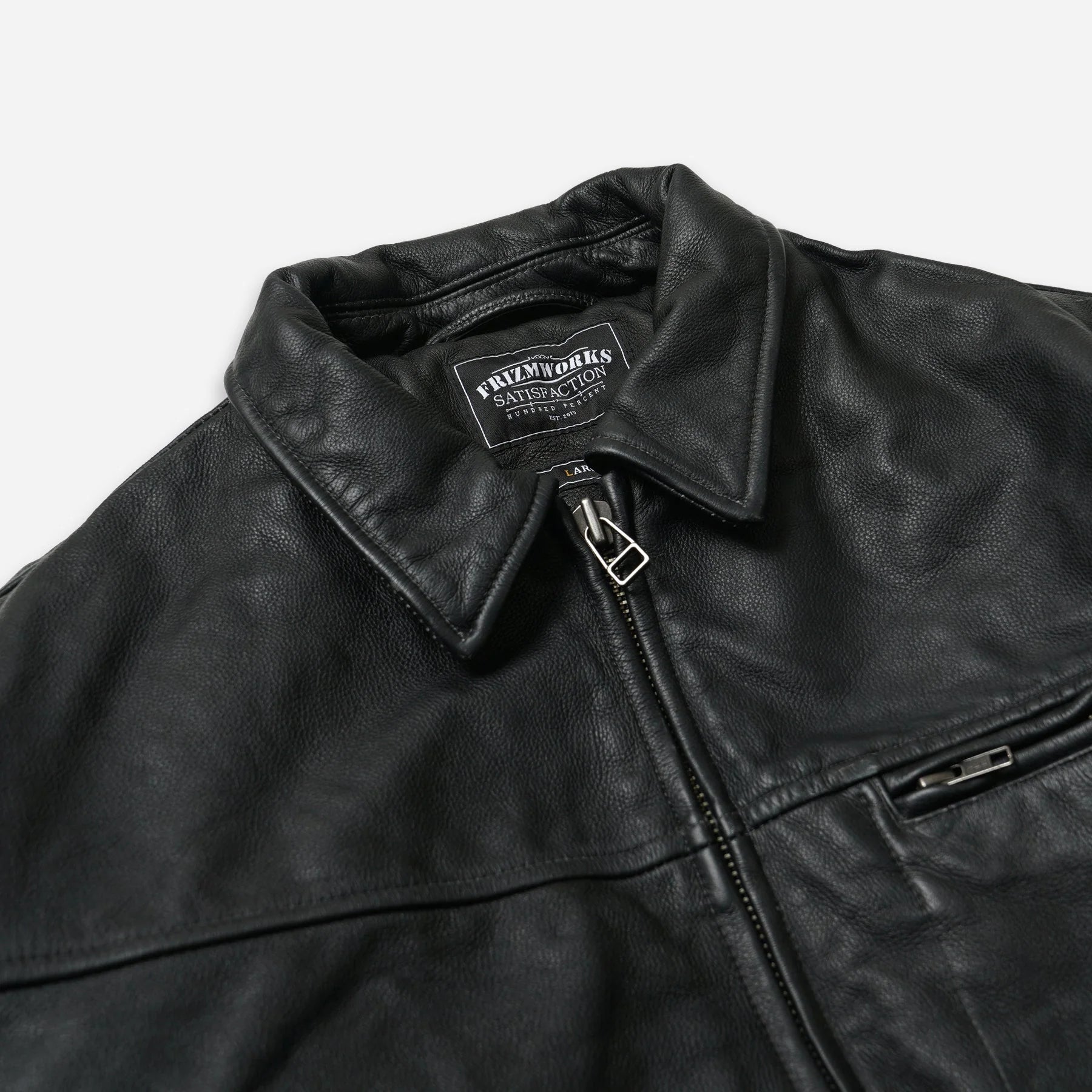 Frizmworks Destroyed Cowhide Leather Jacket Washed Black - Steranko Clothing Manchester