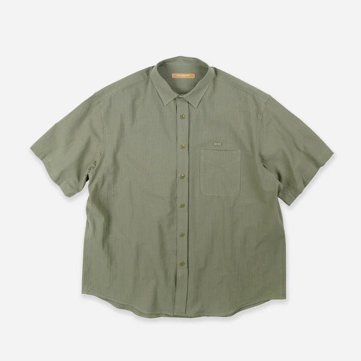 Frizmworks OG Dobby Seersucker Half Shirt Olive - Steranko Clothing Manchester