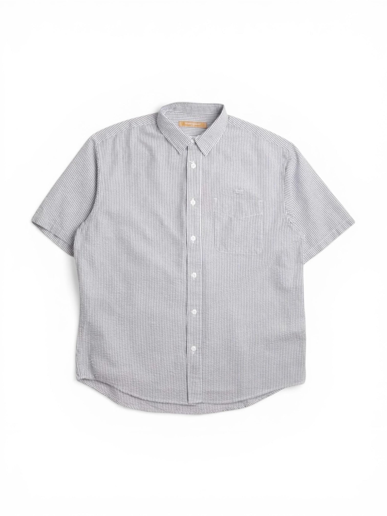 Frizmworks OG Stripe Seersucker Half Shirt Black - Steranko Clothing Manchester