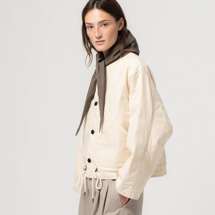 Girls of Dust Neutron Jacket Padded Cotton Ecru - Steranko Clothing Manchester