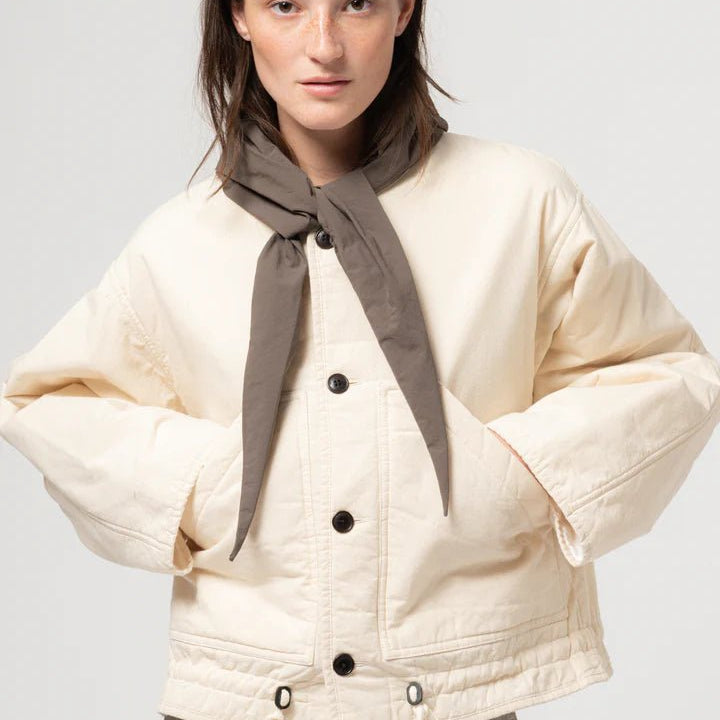 Girls of Dust Neutron Jacket Padded Cotton Ecru - Steranko Clothing Manchester