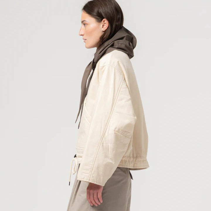 Girls of Dust Neutron Jacket Padded Cotton Ecru - Steranko Clothing Manchester