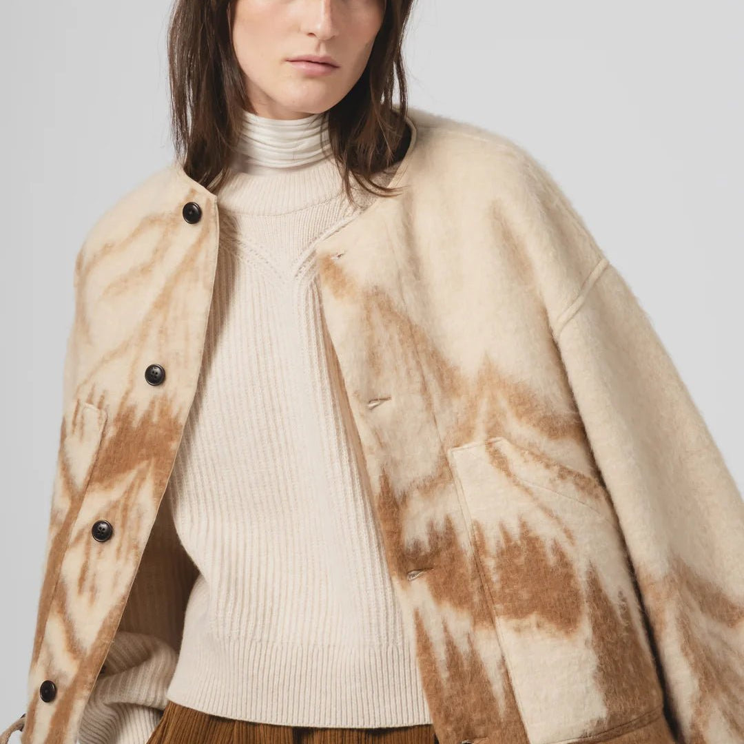 Girls Of Dust Nuclear Jacket Mountain Jacquard Cream / Brown - Steranko Clothing Manchester