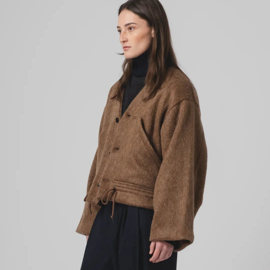 Girls Of Dust Reactor Jacket Mohair Fleece Java Brown - Steranko Clothing Manchester