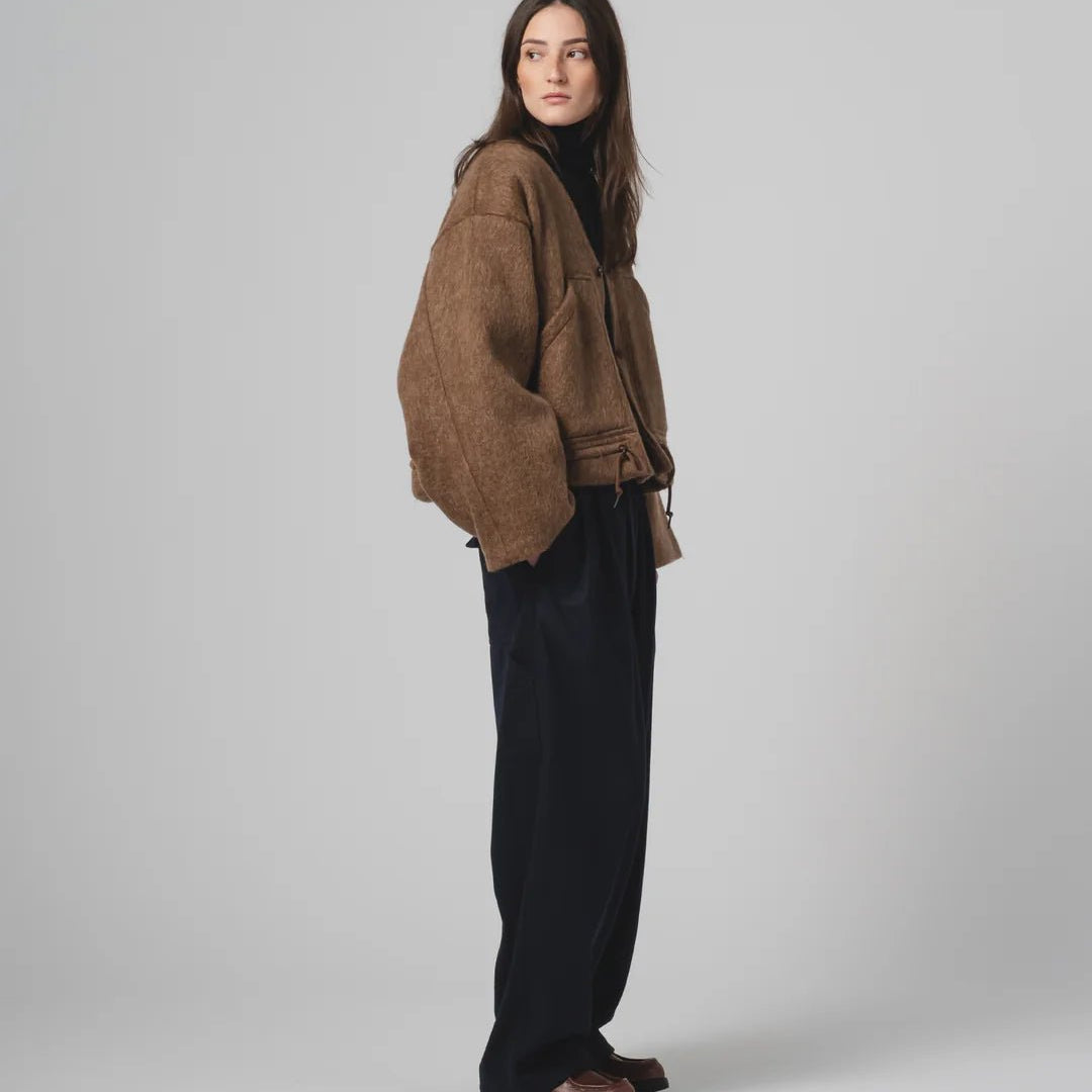 Girls Of Dust Reactor Jacket Mohair Fleece Java Brown - Steranko Clothing Manchester