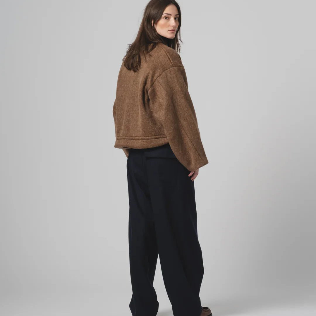 Girls Of Dust Reactor Jacket Mohair Fleece Java Brown - Steranko Clothing Manchester