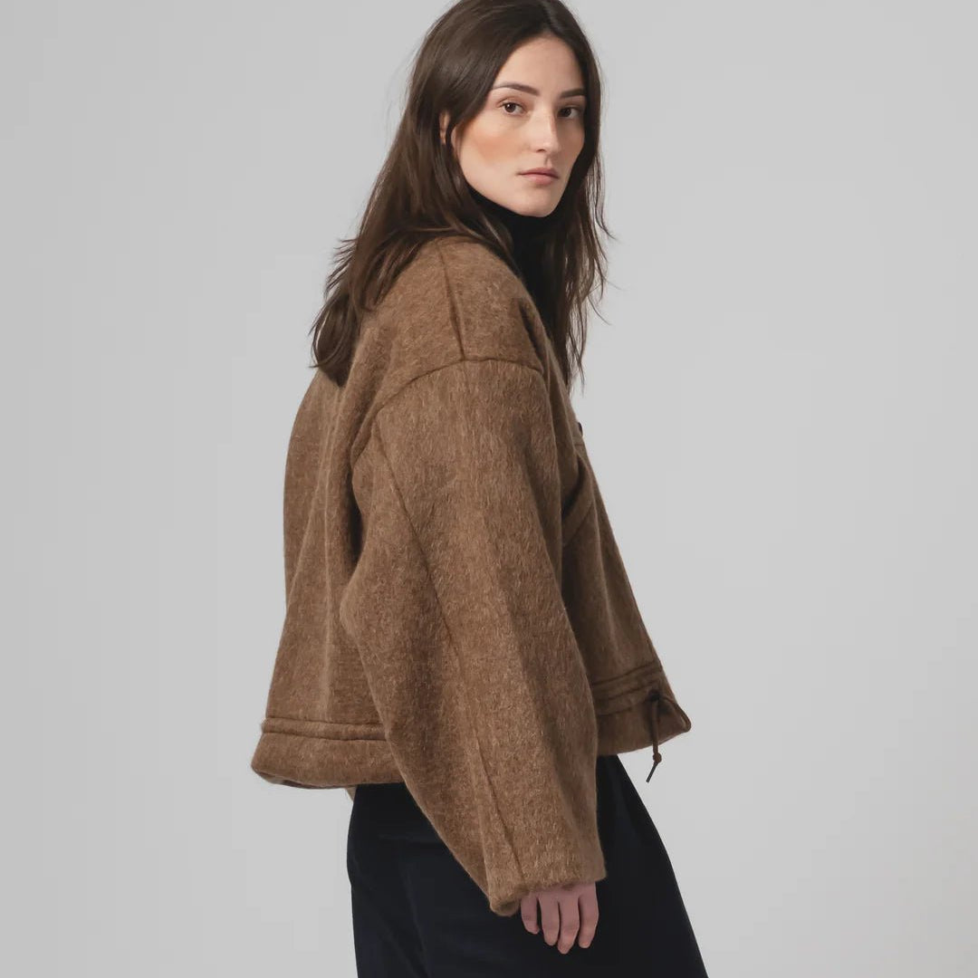 Girls Of Dust Reactor Jacket Mohair Fleece Java Brown - Steranko Clothing Manchester