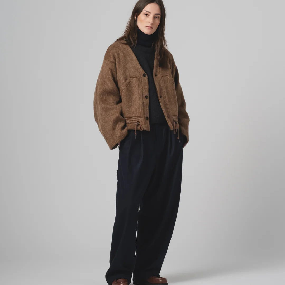 Girls Of Dust Reactor Jacket Mohair Fleece Java Brown - Steranko Clothing Manchester