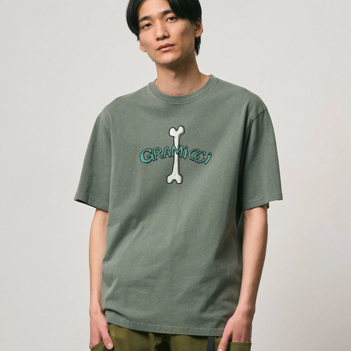 Gramicci Bone Tee Pigment Dyed Sage - Steranko Clothing Manchester