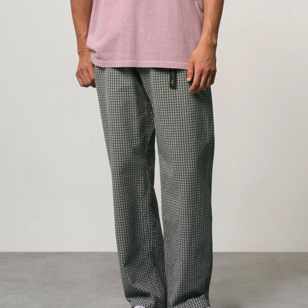 Gramicci Dobby Plaid G-Pant Straight Fit Pants Stone - Steranko Clothing Manchester