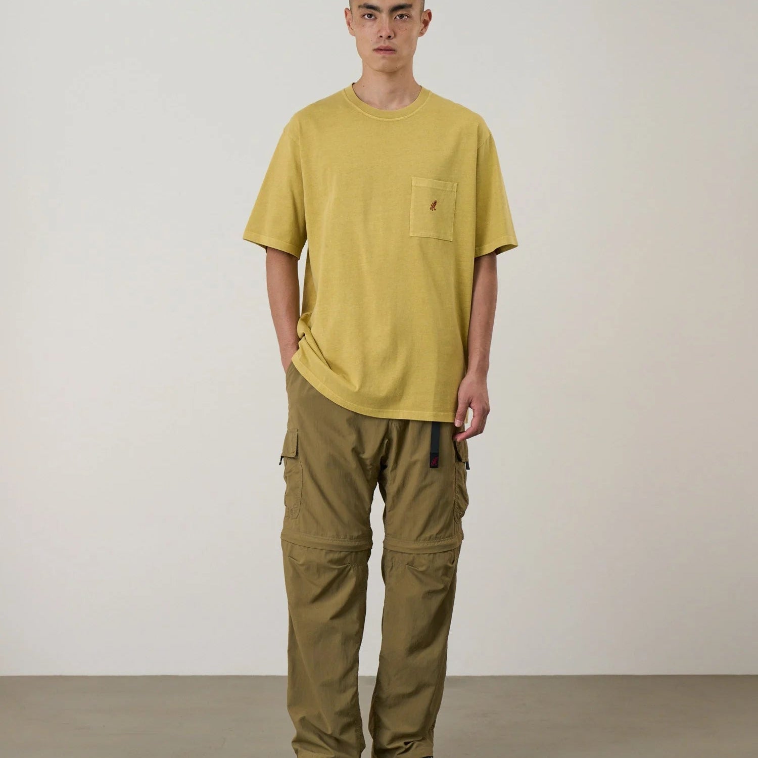 Gramicci One Point Tee Pigment Dyed Sulphur - Steranko Clothing Manchester