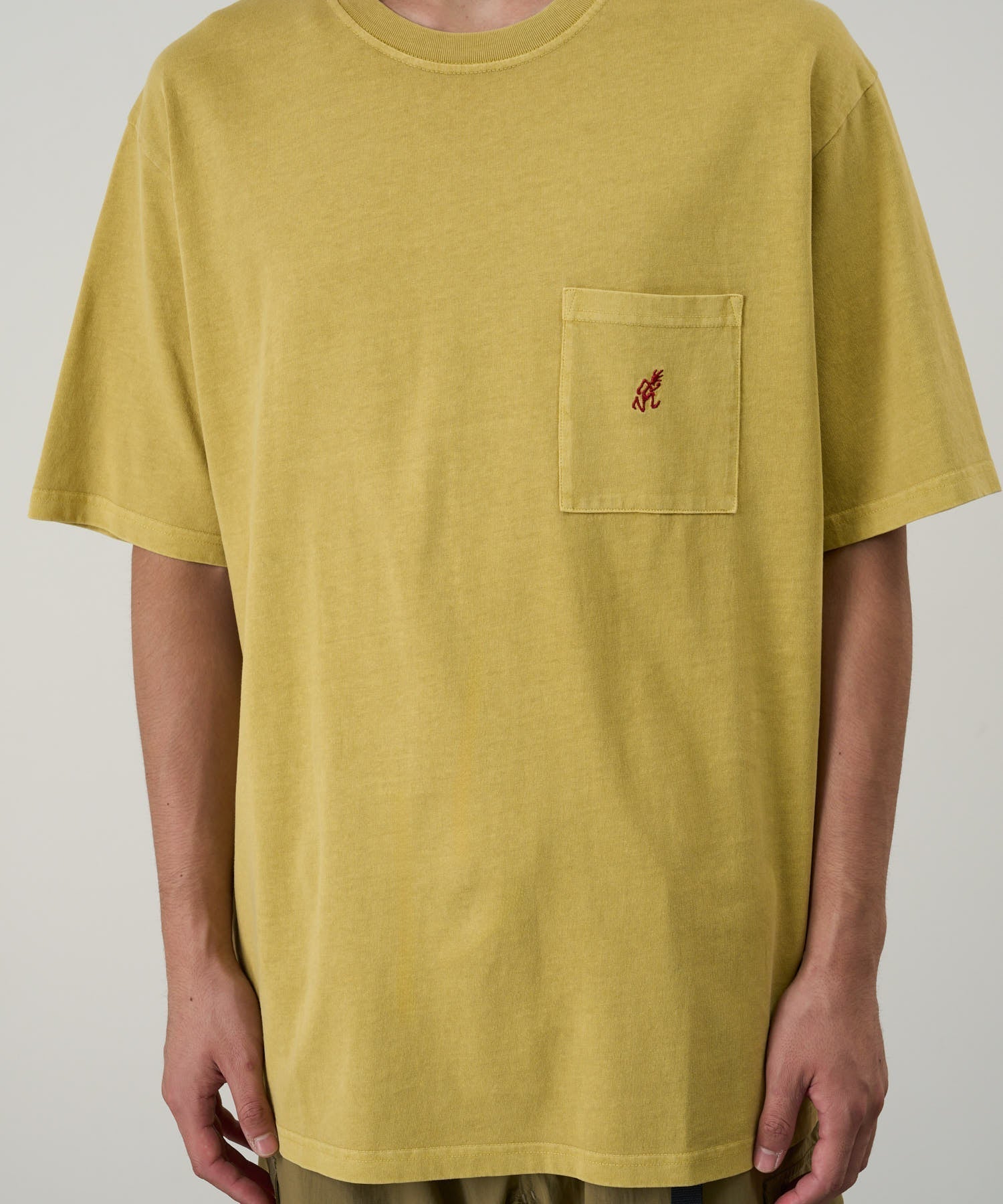 Gramicci One Point Tee Pigment Dyed Sulphur - Steranko Clothing Manchester
