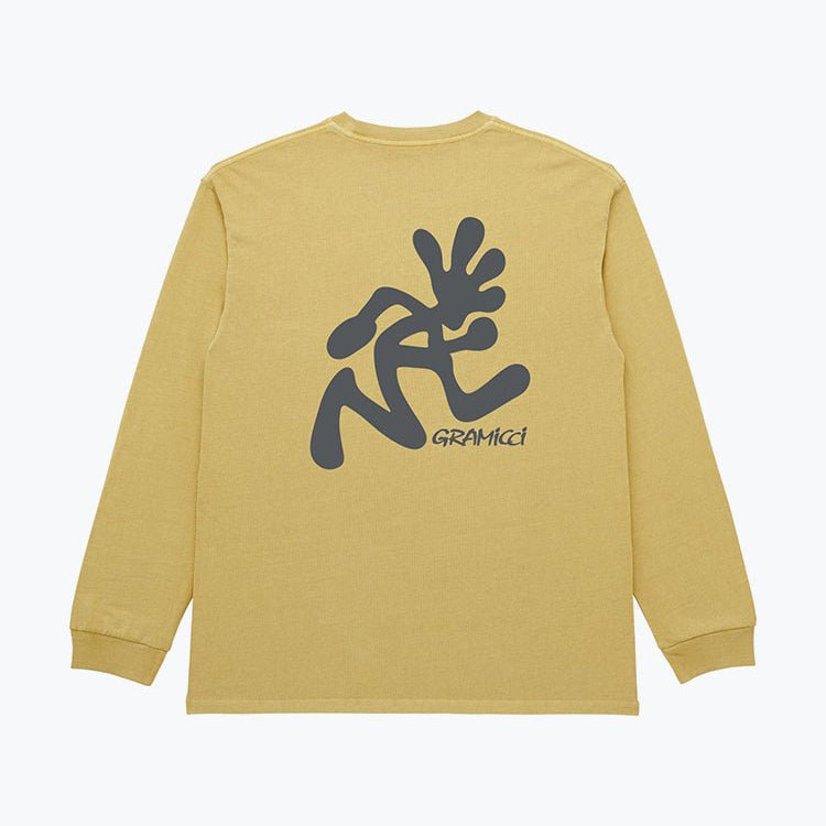 Gramicci Running Man LS Tee Pigment Dyed Sulphur - Steranko Clothing Manchester