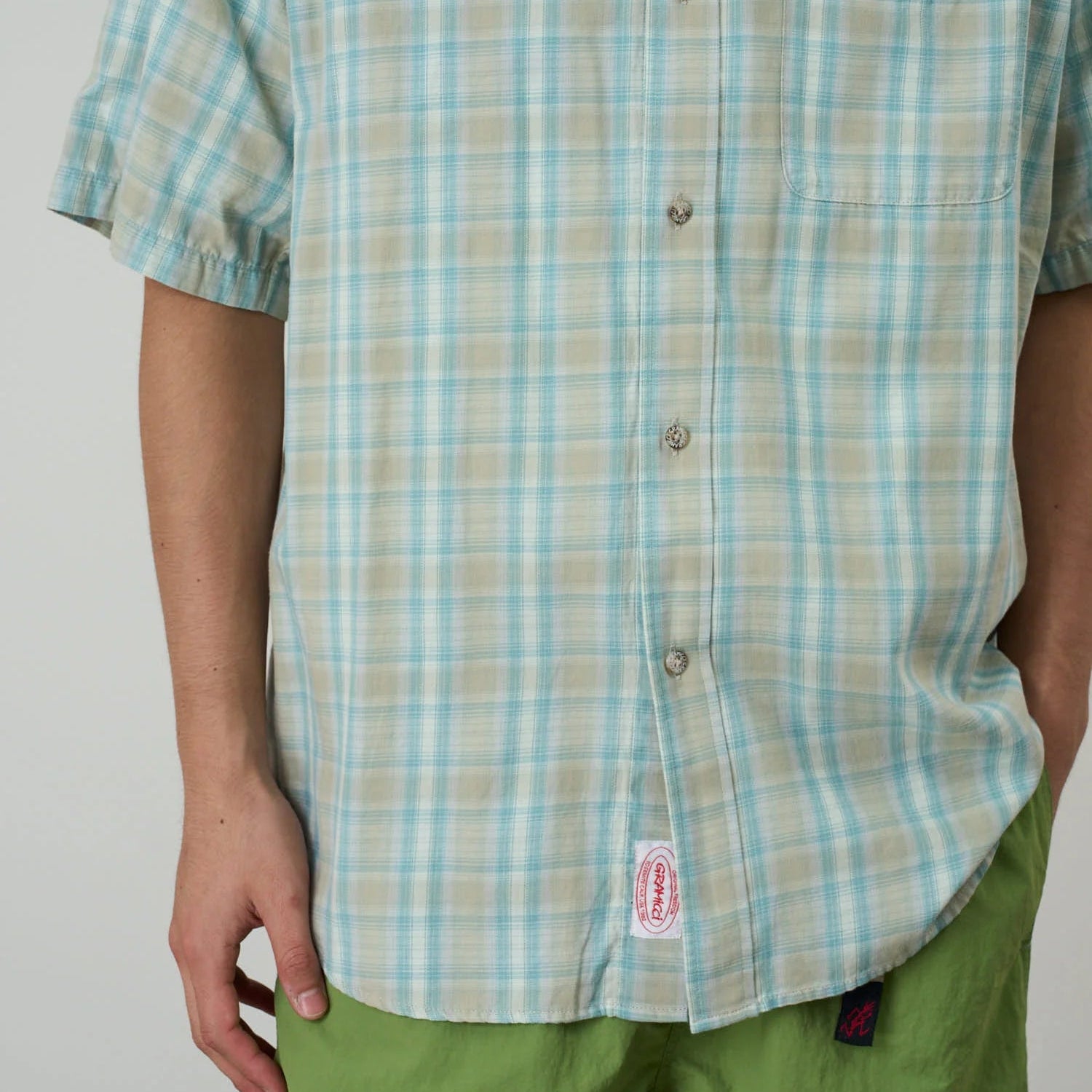 Gramicci S/S Checkered Ombre Shirt Blue - Steranko Clothing Manchester