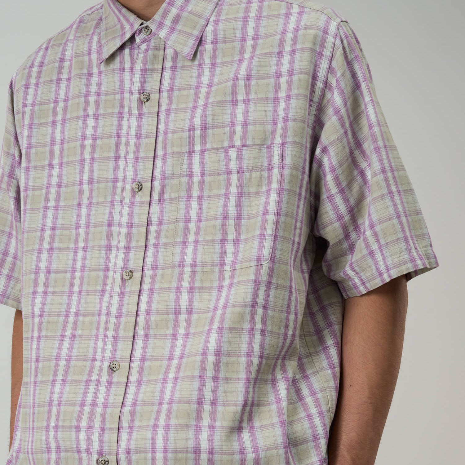 Gramicci S/S Checkered Ombre Shirt Purple - Steranko Clothing Manchester