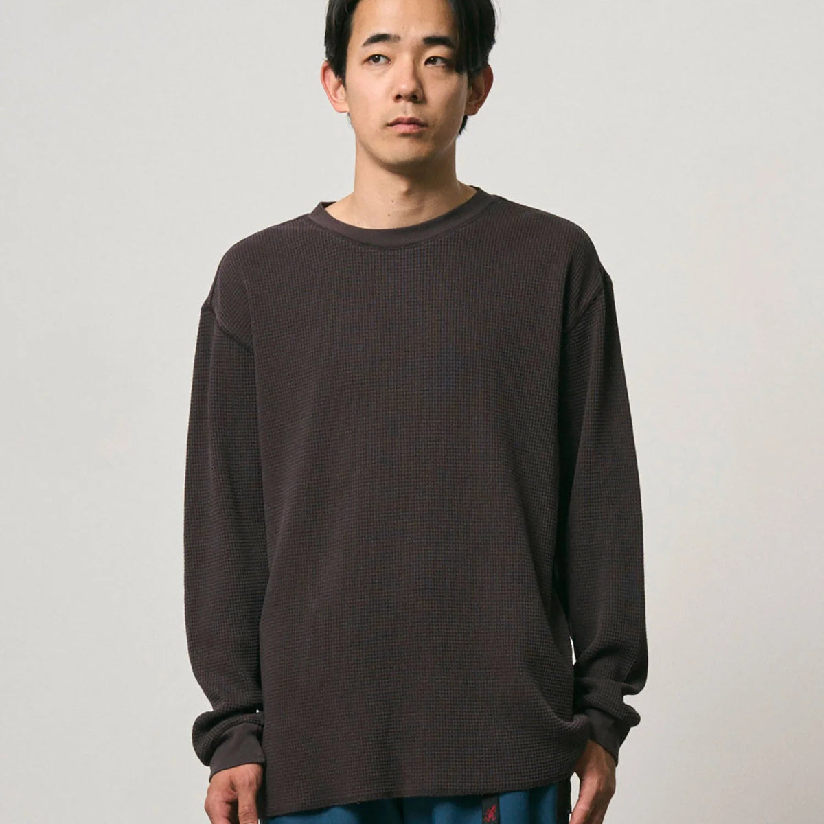 Gramicci Waffle Crew Pullover Fossil Pigment - Steranko Clothing Manchester