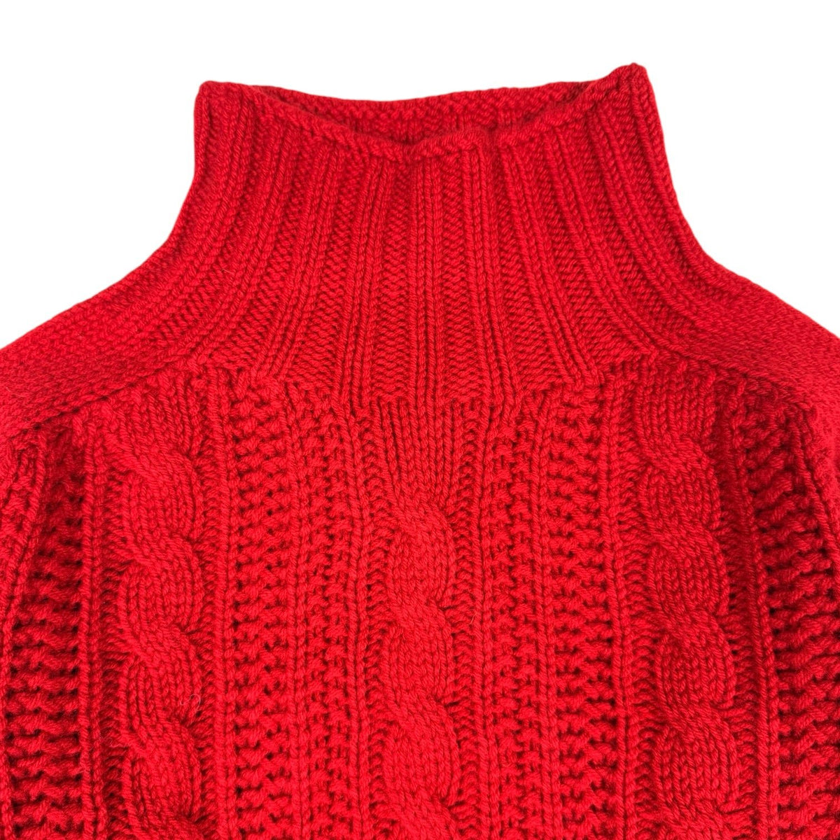 Harley Of Scotland Chunky Cable Turtle Neck Ruby - Steranko Clothing Manchester