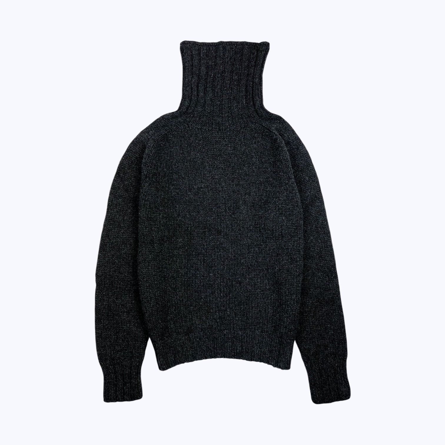 Harley Of Scotland Chunky Roll Neck Jumper Charcoal - Steranko Clothing Manchester