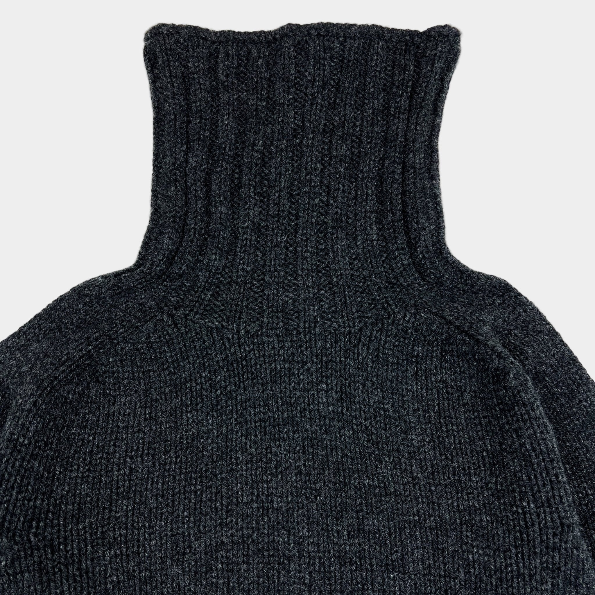 Harley Of Scotland Chunky Roll Neck Jumper Charcoal - Steranko Clothing Manchester