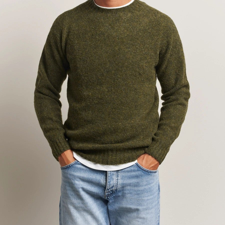 Harley Of Scotland Supersoft Lambswool Jumper Scots Pine - Steranko Clothing Manchester