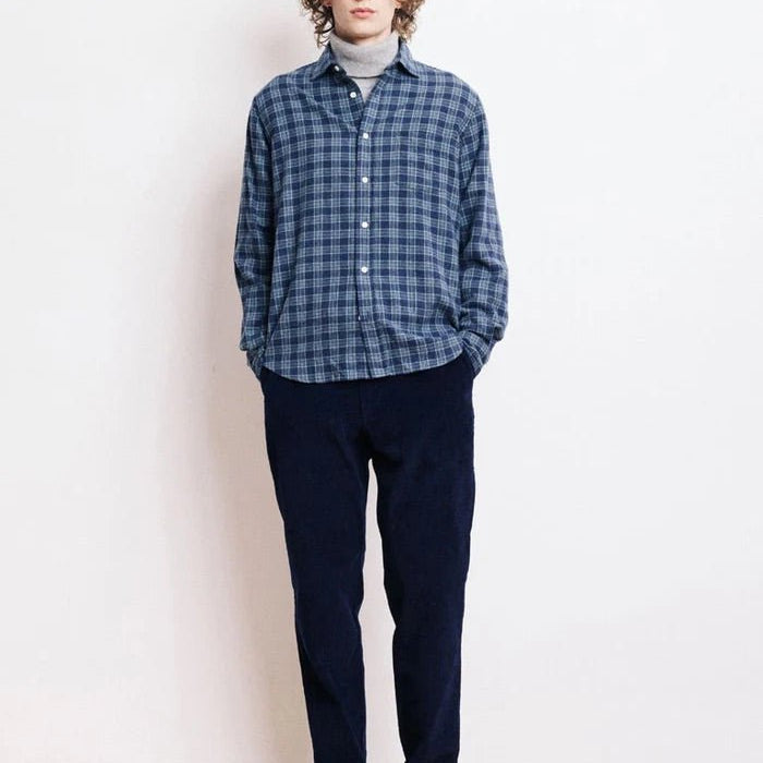 Hartford Paul Shirt Navy & Green - Steranko Clothing Manchester