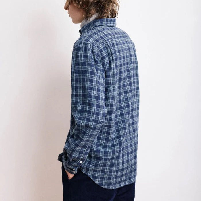 Hartford Paul Shirt Navy & Green - Steranko Clothing Manchester