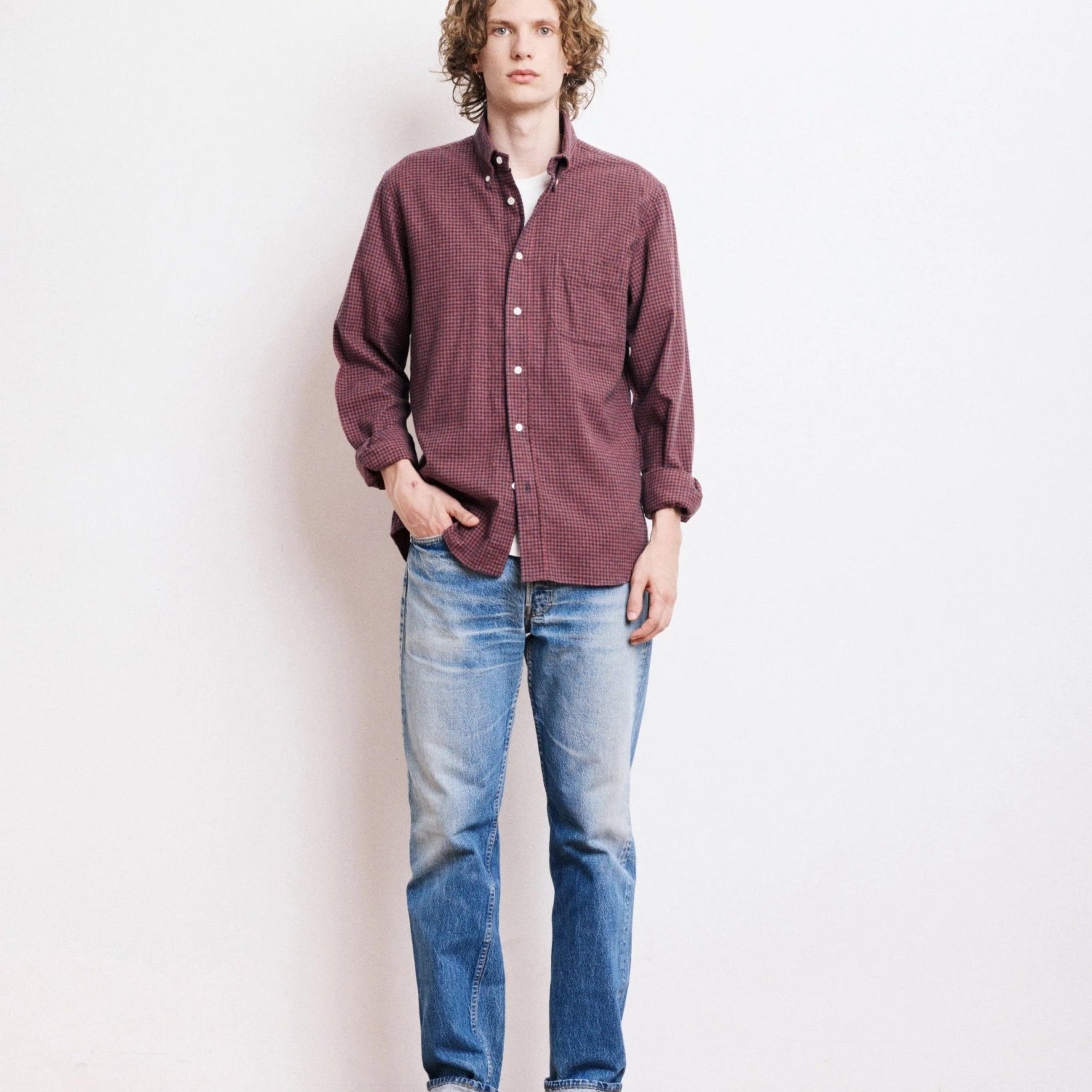 Hartford Pitt Shirt Navy & Red - Steranko Clothing Manchester