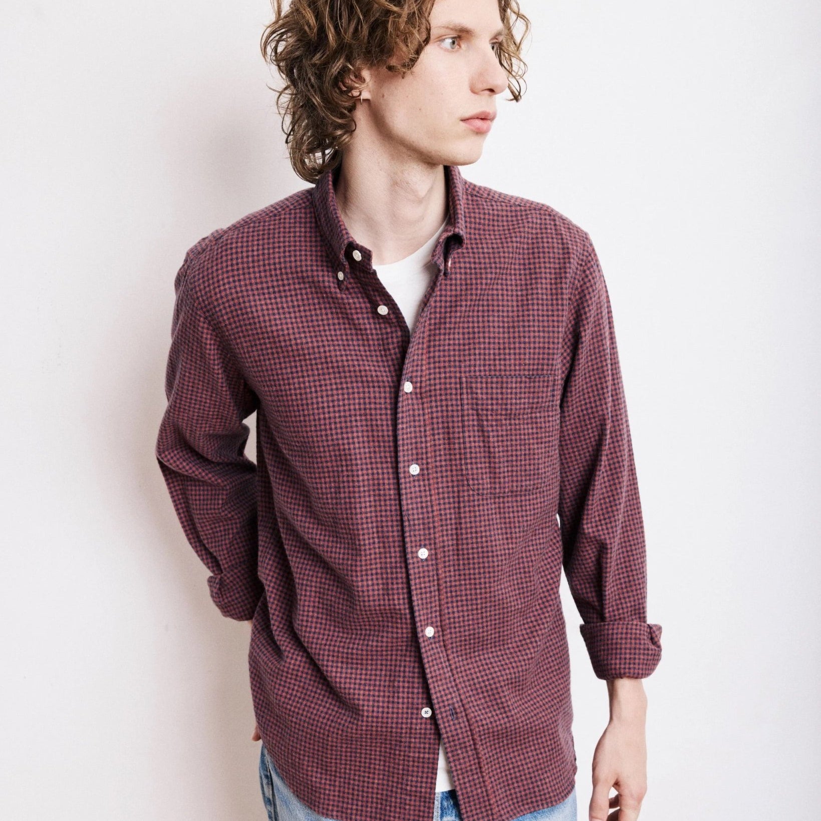 Hartford Pitt Shirt Navy & Red - Steranko Clothing Manchester