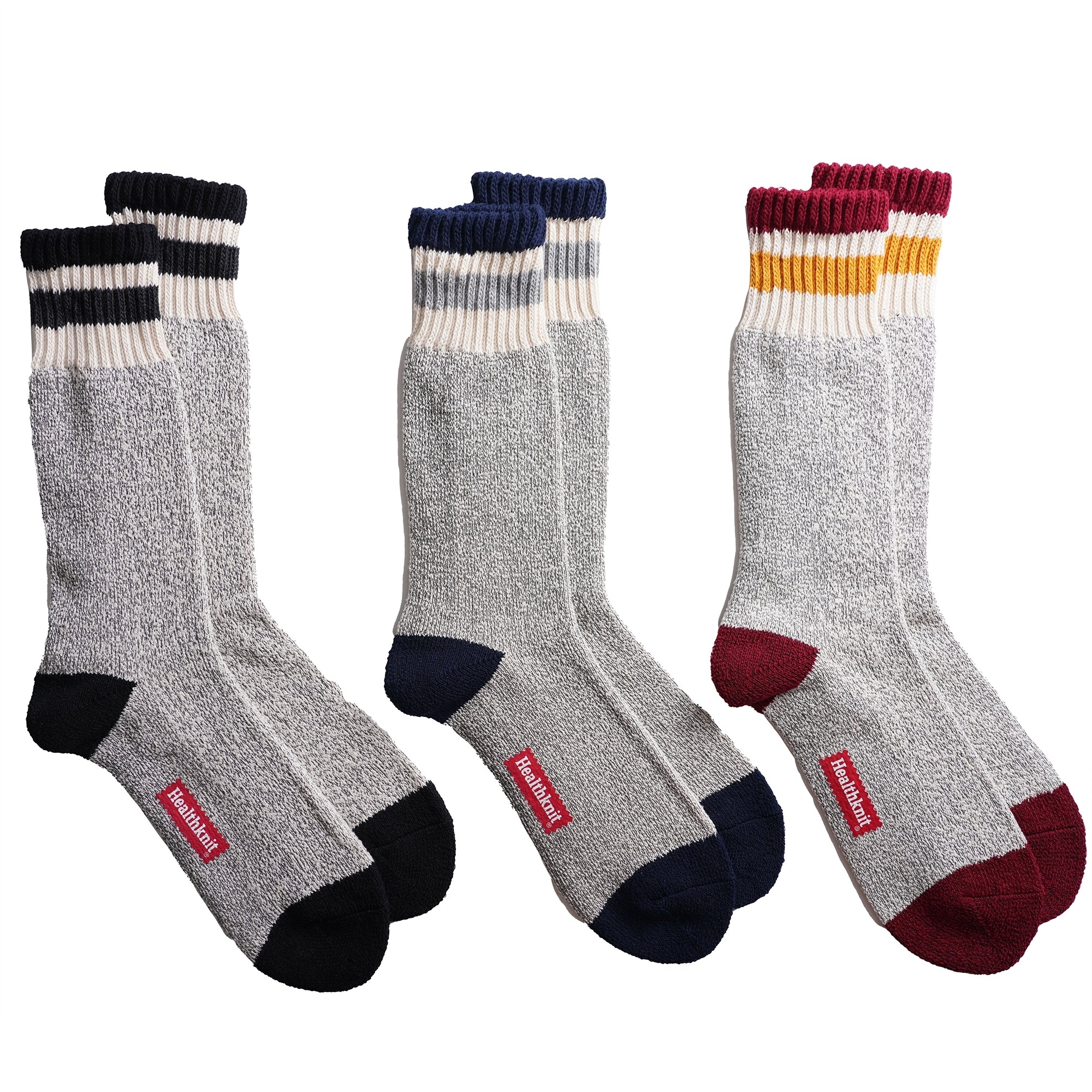 Healthknit 3 Pack Socks Multi Stripe Marl - Steranko Clothing Manchester