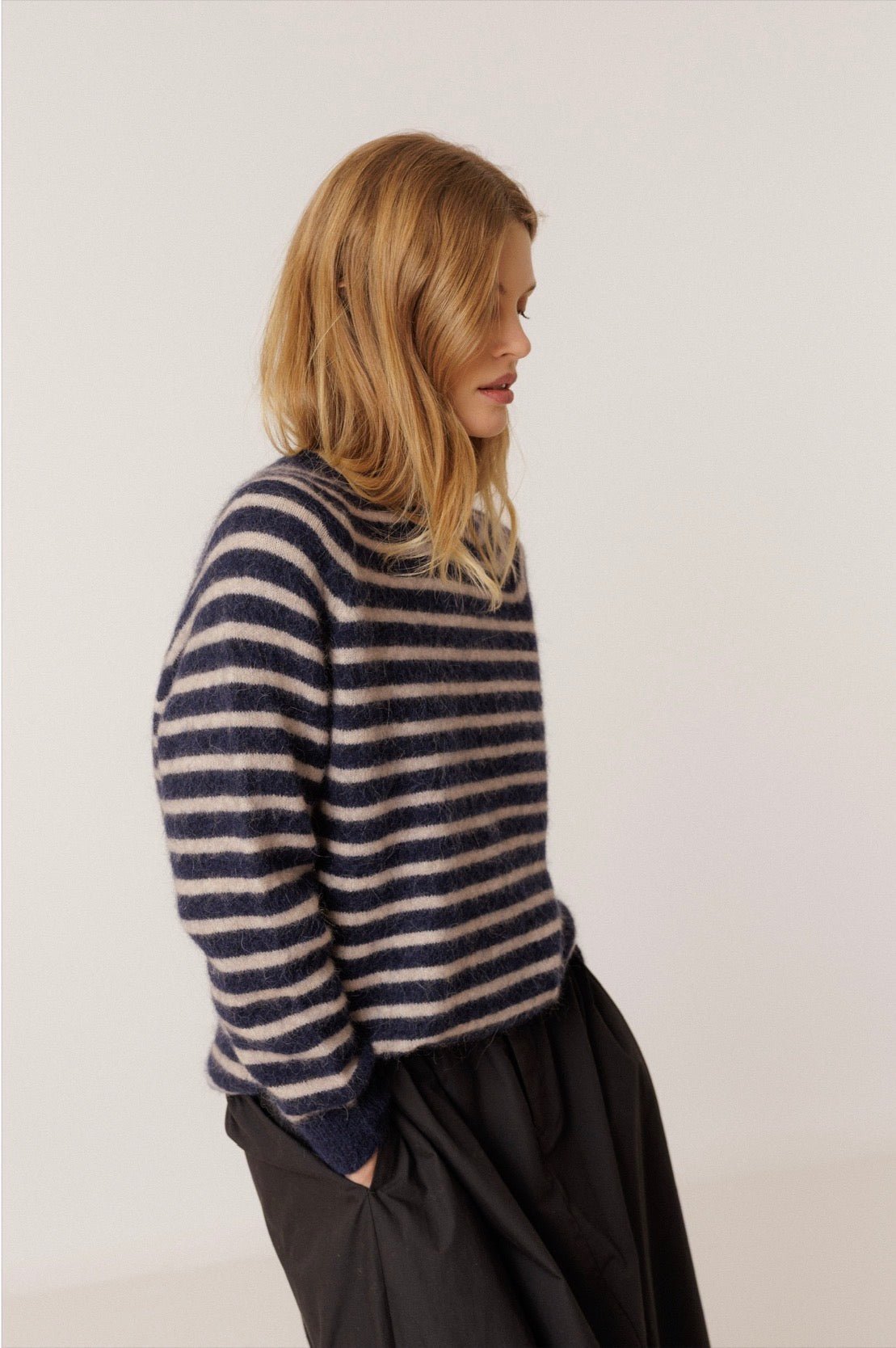 INDI&COLD Alpaca Sailor Sweater Navy - Steranko Clothing Manchester