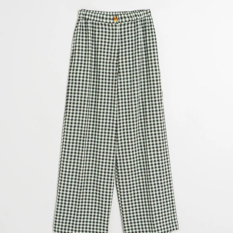 INDI&COLD Elastic Gingham Pant Mint - Steranko Clothing Manchester